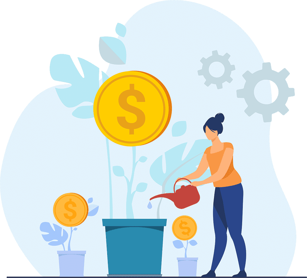 Illustration of a Perth woman growing her financial assets through smart finance choices