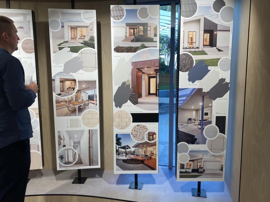 Mike Mackenzie inspecting some home construction options