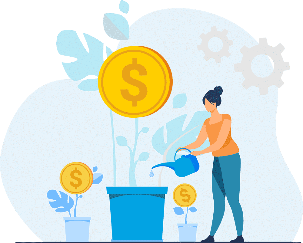 Illustration of a Perth woman growing her financial assets through smart finance choices