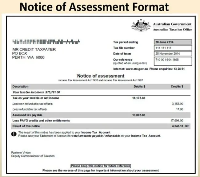 Notice of assessment required by a Perth mortgage broker